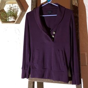 Plum  Shawl- collar sweater